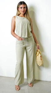 Cyrilla Linen Set - Green